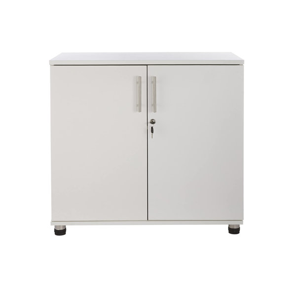 Draper White Office Storage Unit 2 Door Bookcase With Lock Heavy